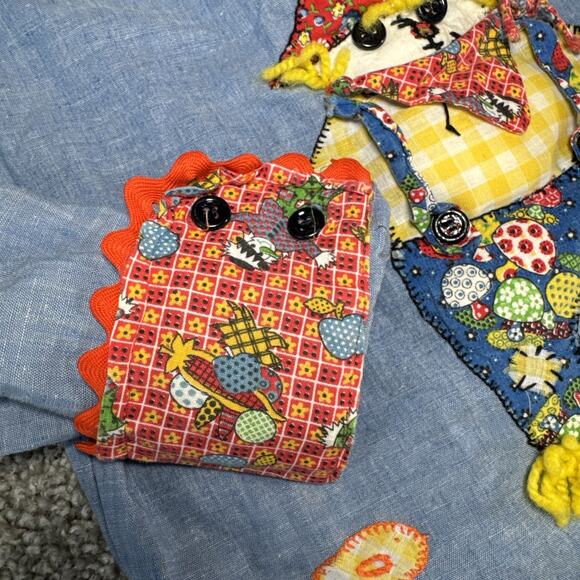 Vtg 70s JC Penney Unique Girls-size 10 Fall Scarecrow Jean Color Button Up Shirt - Picture 12 of 14